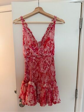 Women’s Floral Backless Mini Dress in Red - Brand: